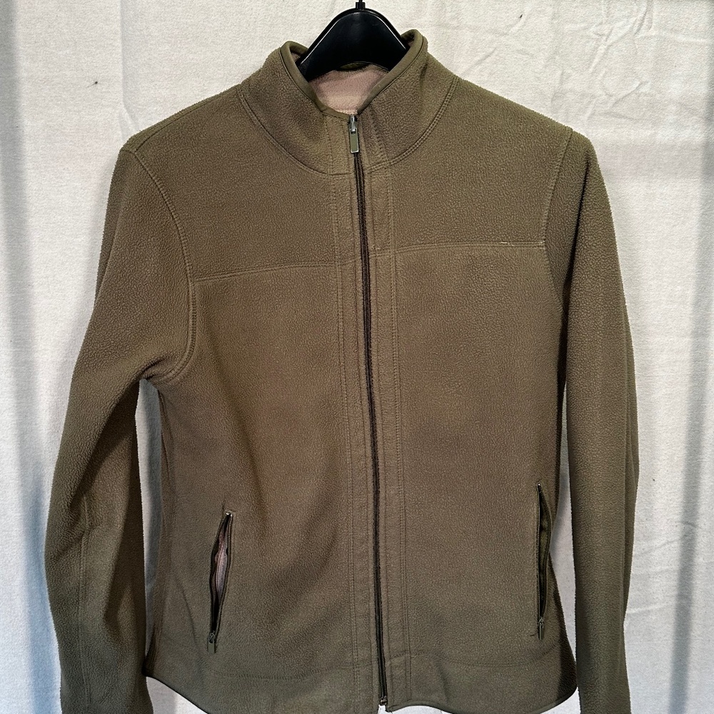 Women's Reversible Fleece Tan Brown/Olive Green (Petite M)